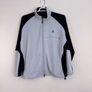 Zero Restriction Jacket Mens L Full Zip Gray Black Golf Outdoor Tour Series READ